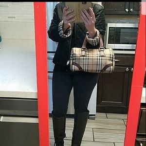 Authentic Burberry Haymarket check coated canvas